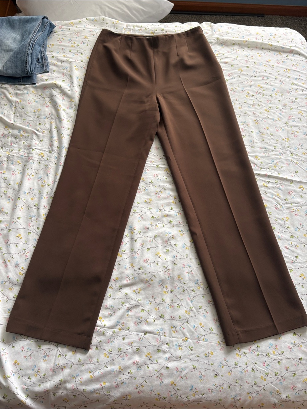 Brown High-Waist Straight Leg Womens Pants Virtue